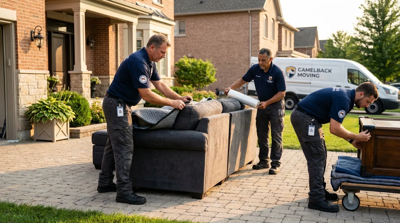 Large estate moving crew wrapping furniture in Chesterfield, SC